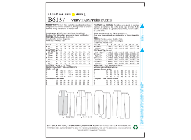 Butterick 6137, bukse