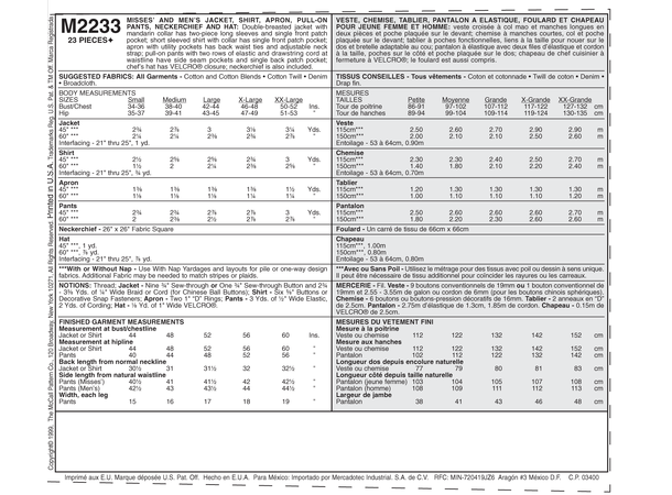 McCall's 2233 - Kokkeuniform.