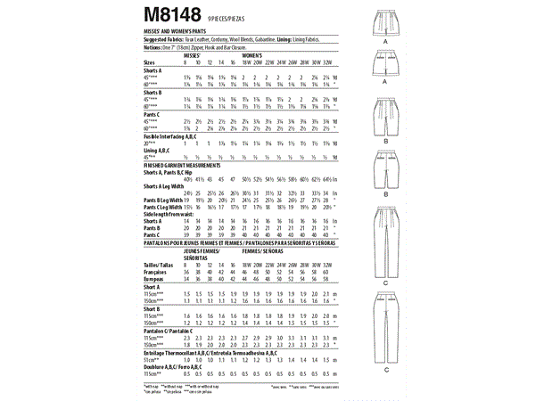 McCall's 8148 - Bukse & Shorts