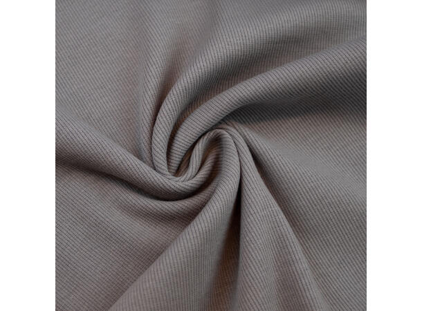 Rundstrikket smal ribb, grå