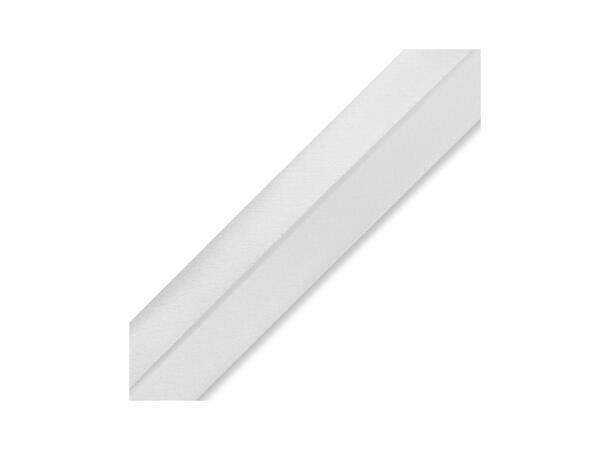 Satengvevd hvitt skråbånd, 30 mm