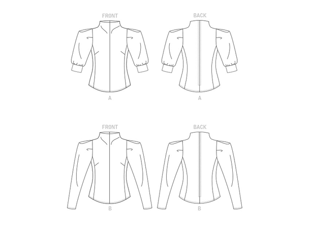 Vogue 1847 - Bluse med puffermer