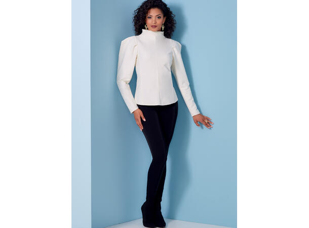 Vogue 1847 - Bluse med puffermer
