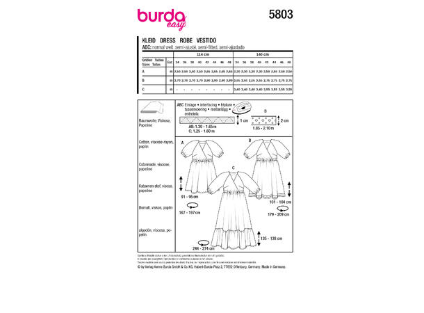Burda 5803 - Kjole