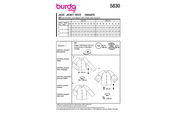 Burda 5830 - Jakke