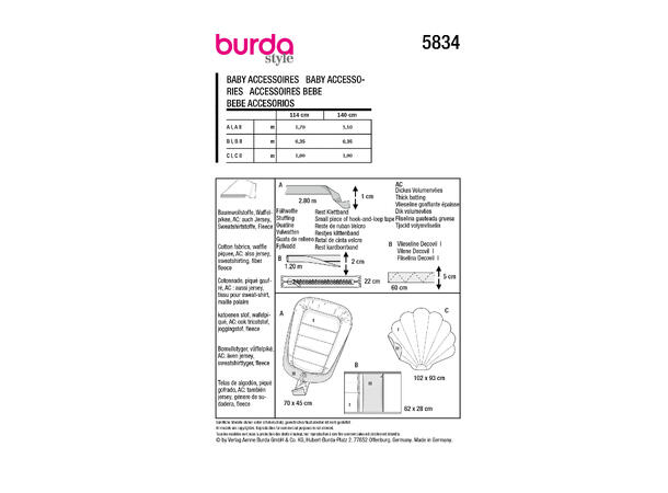 Burda 5834 - Babytilbehør