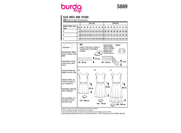 Burda 5889 - Kjole