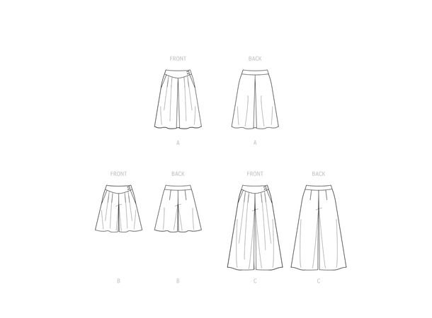 McCall's 8260 - Skjørt, shorts og Culotte.