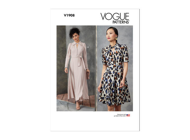 Vogue 1908 - Kjole med knyting i livet.