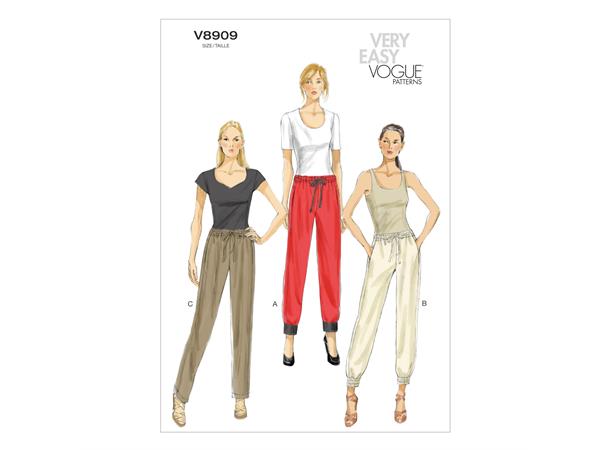 Vogue 8909 - Smal joggebukse ZZ (L-XL-XXL)