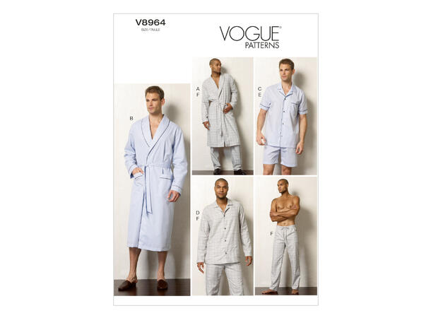 Vogue 8964 - Slåbrok og pysjamas. - Sømsenteret AS