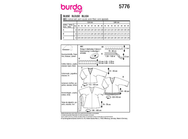 Burda 5776 - Bluse