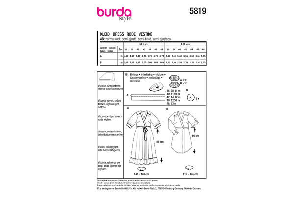 Burda 5819 - Kjole