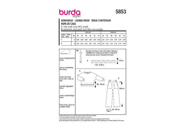 Burda 5852 - Homewear