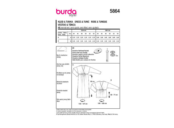 Burda 5864 - Kjole og Topp