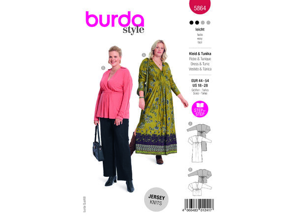 Burda 5864 - Kjole og Topp