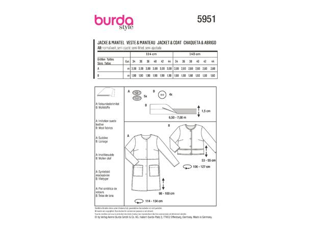 Burda 5951 - Jakke & Kåpe