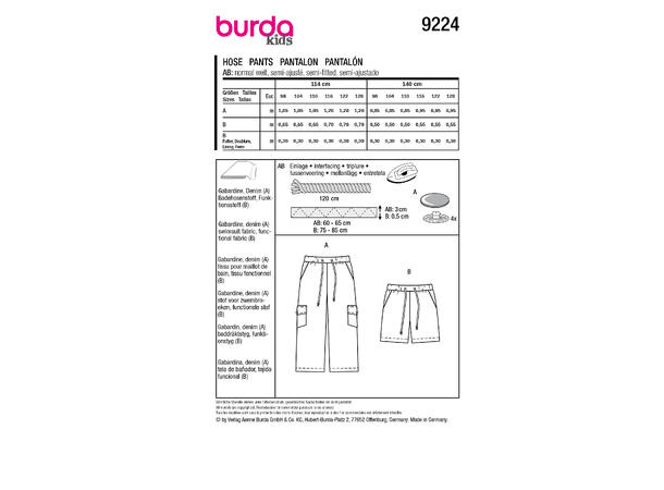 Burda 9224 - Bukse og shorts
