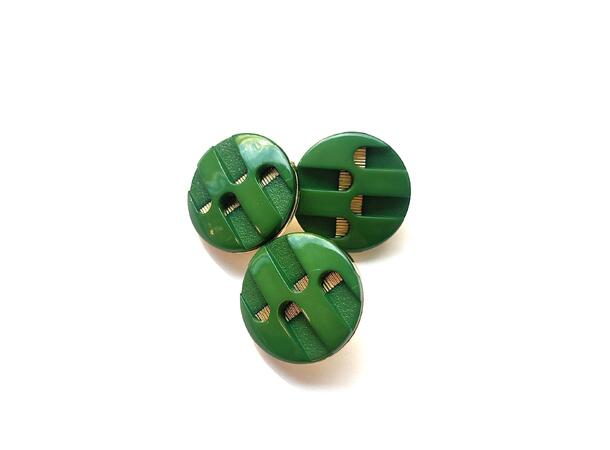 Gullknapp, grønn 20mm