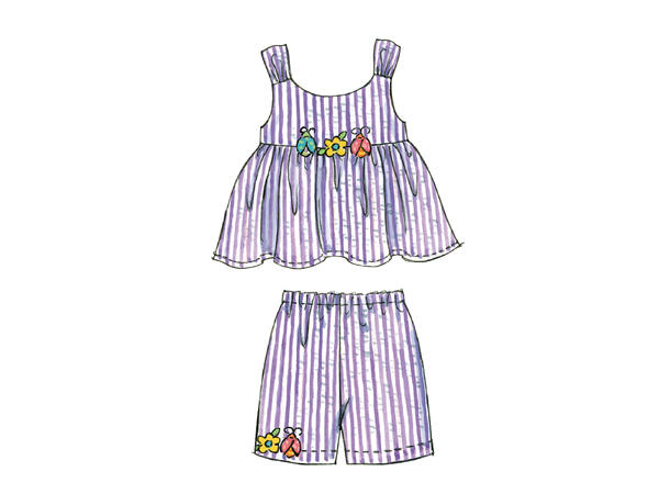 McCall's 6017 - Kjole, topp, shorts og bukse til barn.