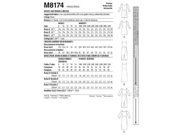 McCall's 8174 - Kjole med splitt.