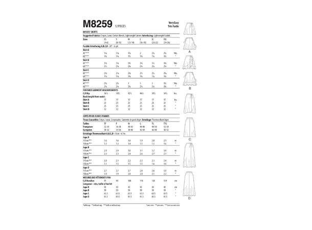McCall's 8259 - Skjørt.