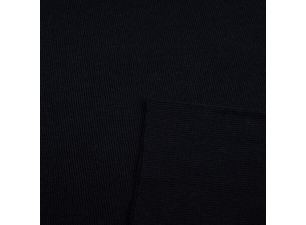 Rundstrikket smal ribb, sort