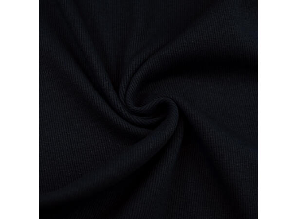 Rundstrikket smal ribb, sort