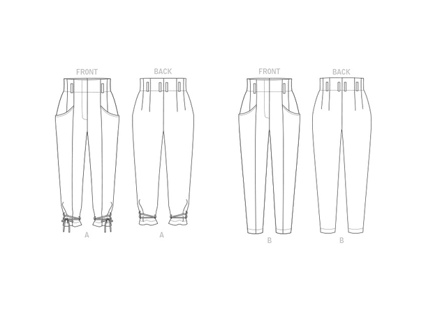 Vogue 1848 - Bukser med høyt liv.