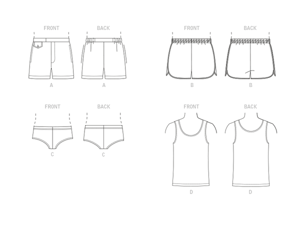 Vogue 1897 - Badeshorts og singlet.