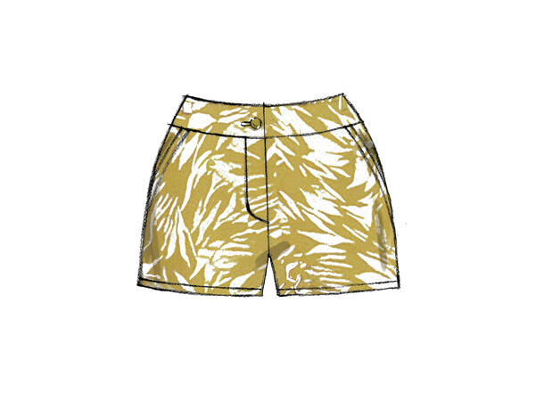 Vogue 9008 - Capri eller plissert shorts.