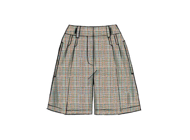 Vogue 9008 - Capri eller plissert shorts.