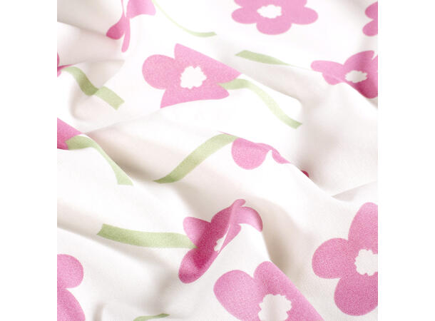 Bomull poplin Blomster, offwhite