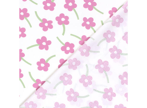 Bomull poplin Blomster, offwhite