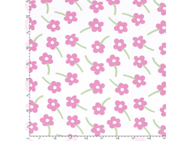 Bomull poplin Blomster, offwhite