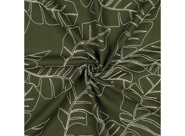 Broderte palmeblader Viskose og linblanding 
