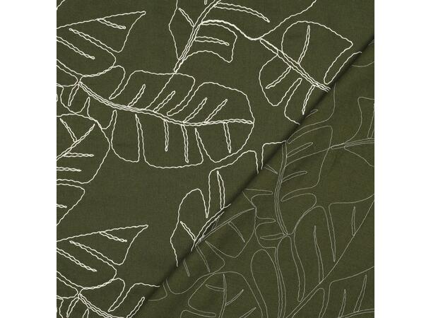 Broderte palmeblader Viskose og linblanding 