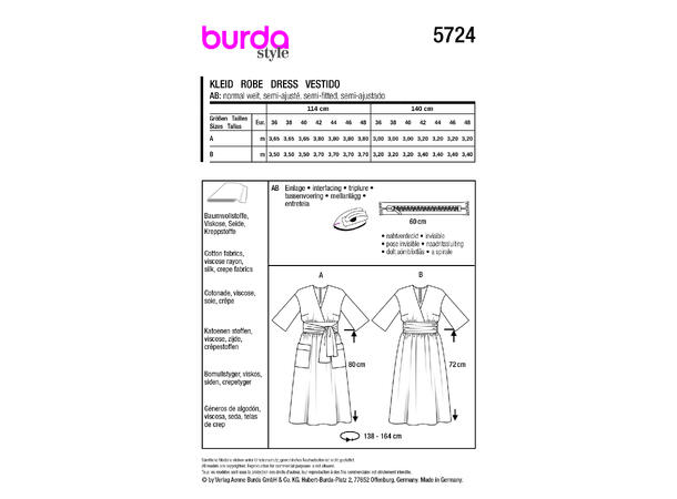 Burda 5724 - Kjole.