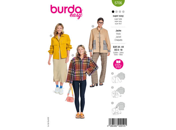 Burda 5729 - Jakke.