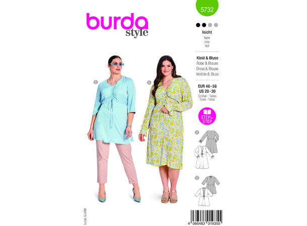 Burda 5732 - Bluse og kjole.