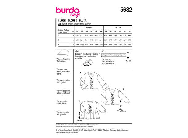 Burda 5745 - Bluse