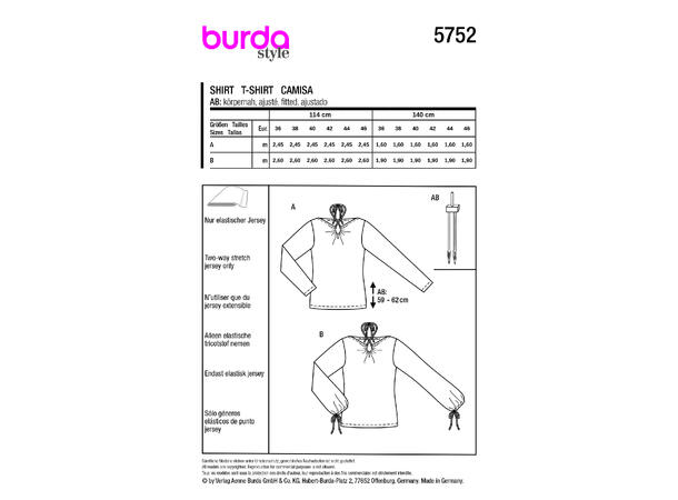 Burda 5752 - Topper.