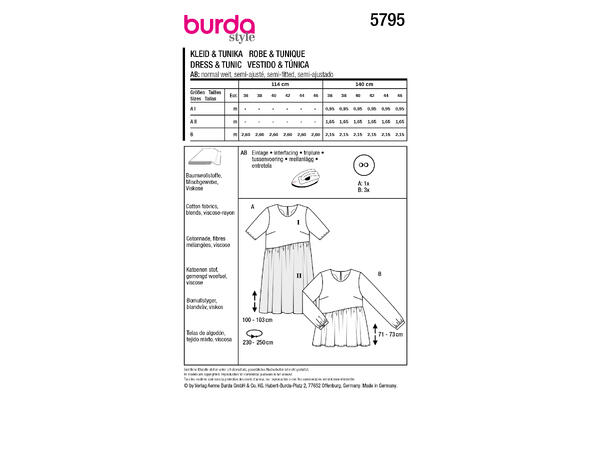 Burda 5795 - Kjole og tunika.