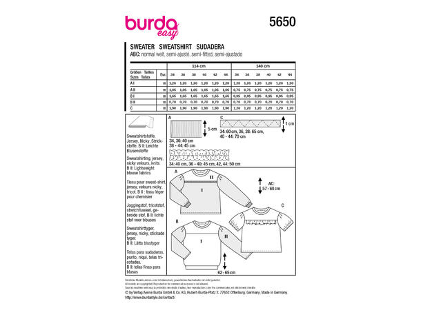Burda 5858 - Genser