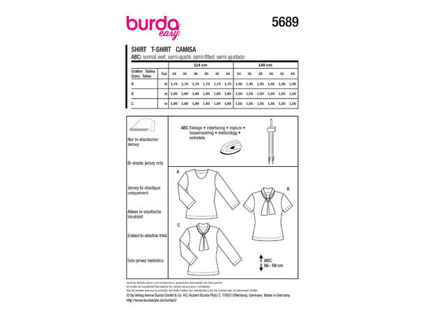 Burda 5926  Genser og T-skjorte