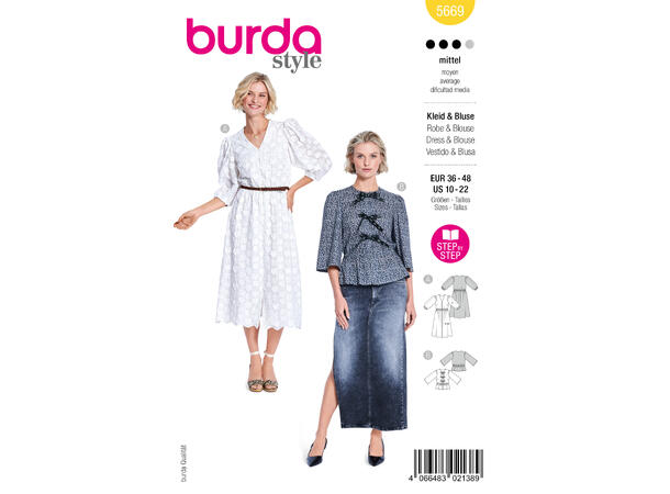 Burda 6685 - Kjole og bluse
