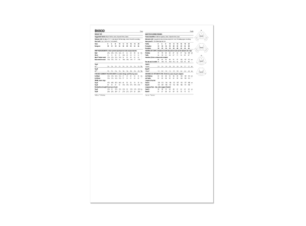 Butterick 6930- Topp til dame