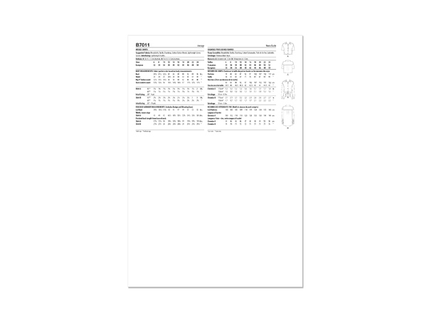 Butterick 7011- Skjorte til dame