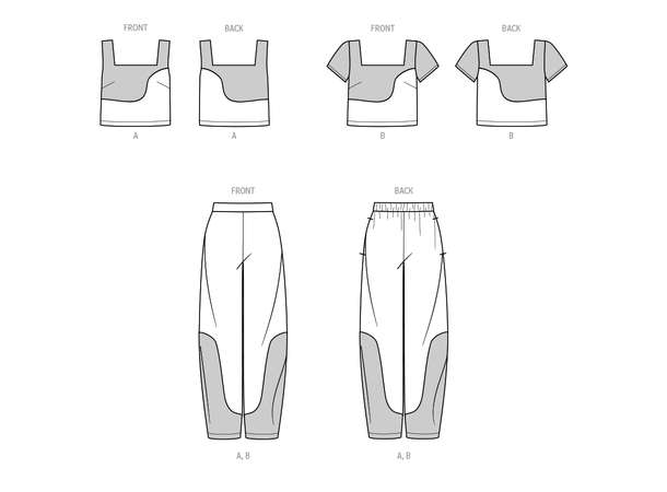 KnowME 2033 - Crop-topp og bukse.