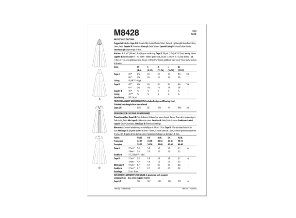 McCall's 8428 - Kappe korstyme.